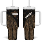 Moriori Kekoru New Zealand Personalised Tumbler With Handle Kopi Rakau Carving Chatham Islands Map