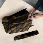Moriori Kekoru New Zealand Personalised Umbrella Kopi Rakau Carving Chatham Islands Map
