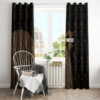 Moriori Kekoru New Zealand Personalised Window Curtain Kopi Rakau Carving Chatham Islands Map