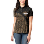 Moriori Kekoru New Zealand Personalised Women Polo Shirt Kopi Rakau Carving Chatham Islands Map