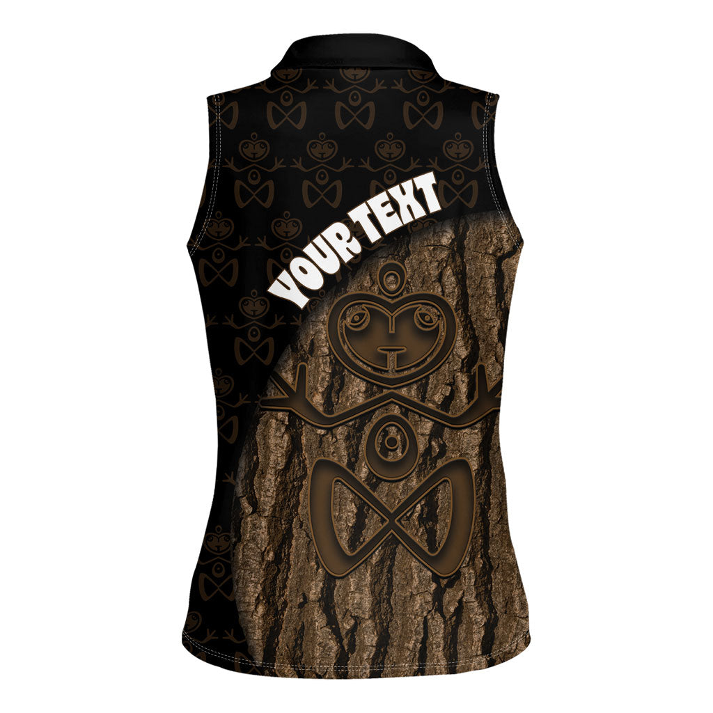 Moriori Kekoru New Zealand Personalised Women Sleeveless Polo Shirt Kopi Rakau Carving Chatham Islands Map