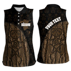 Moriori Kekoru New Zealand Personalised Women Sleeveless Polo Shirt Kopi Rakau Carving Chatham Islands Map