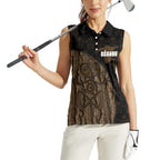 Moriori Kekoru New Zealand Personalised Women Sleeveless Polo Shirt Kopi Rakau Carving Chatham Islands Map