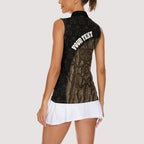 Moriori Kekoru New Zealand Personalised Women Sleeveless Polo Shirt Kopi Rakau Carving Chatham Islands Map