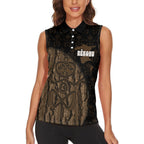 Moriori Kekoru New Zealand Personalised Women Sleeveless Polo Shirt Kopi Rakau Carving Chatham Islands Map