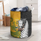 New Zealand Australia Rugby Bledisloe 2026 Laundry Basket Champion Trophy Maori Aboriginal Art