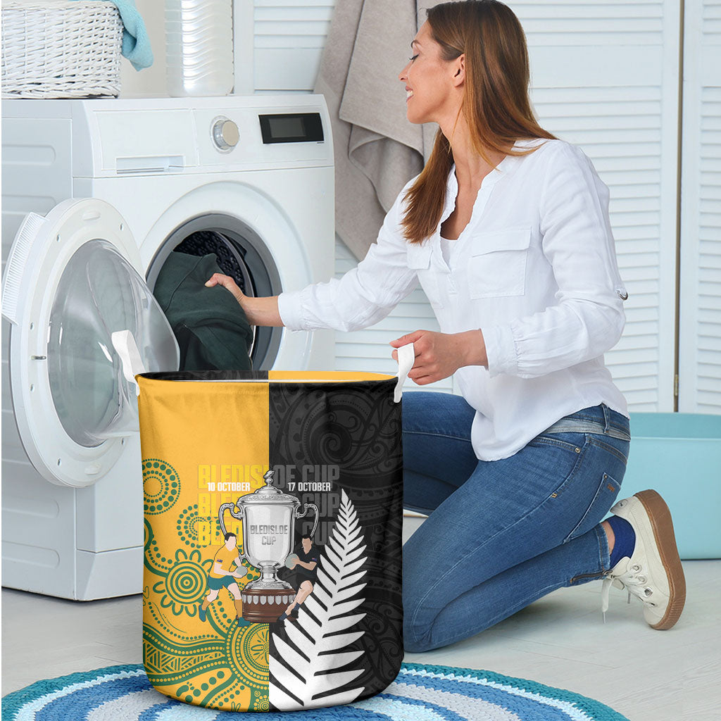 New Zealand Australia Rugby Bledisloe 2026 Laundry Basket Champion Trophy Maori Aboriginal Art