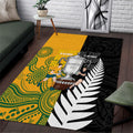 New Zealand Australia Rugby Bledisloe 2026 Area Rug Champion Trophy Maori Aboriginal Art