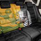 New Zealand Australia Rugby Bledisloe 2026 Back Car Seat Cover Champion Trophy Maori Aboriginal Art