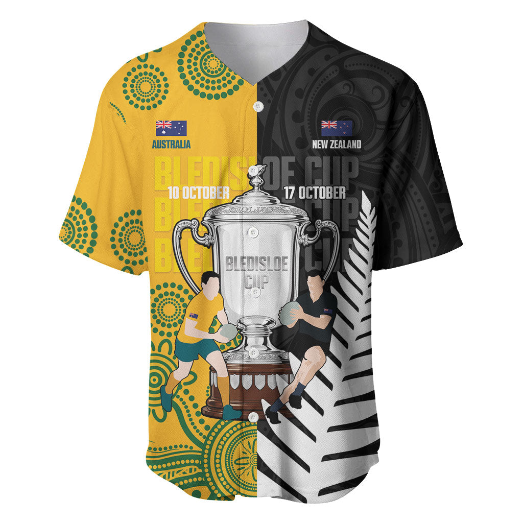 New Zealand Australia Rugby Bledisloe 2026 Custom Baseball Jersey Champion Trophy Maori Aboriginal Art