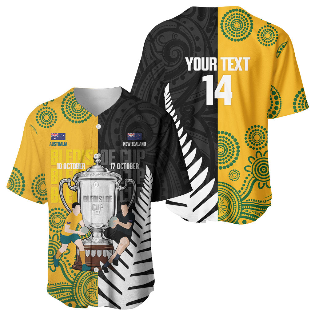 New Zealand Australia Rugby Bledisloe 2026 Custom Baseball Jersey Champion Trophy Maori Aboriginal Art