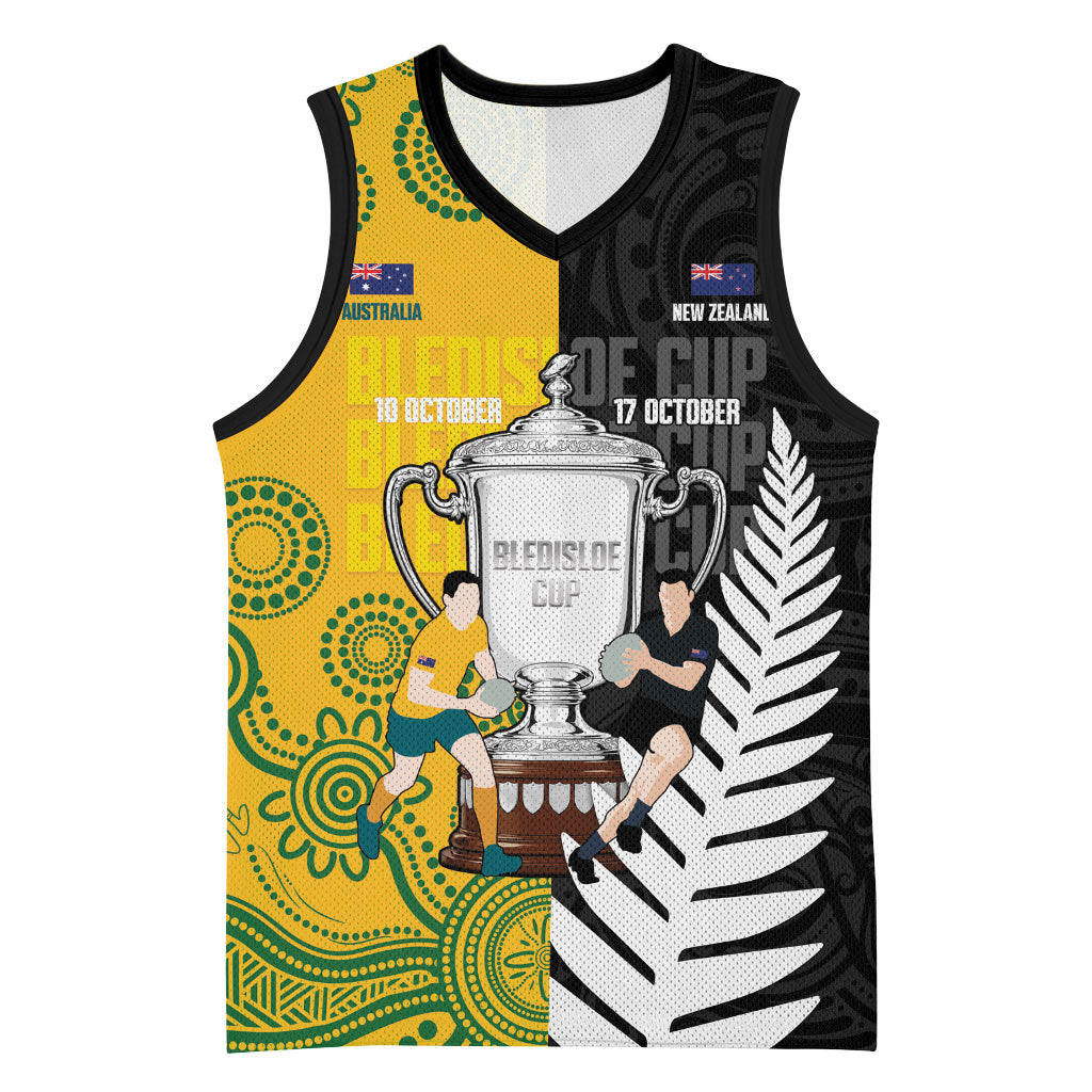 New Zealand Australia Rugby Bledisloe 2026 Custom Basketball Jersey Champion Trophy Maori Aboriginal Art