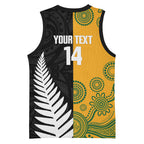 New Zealand Australia Rugby Bledisloe 2026 Custom Basketball Jersey Champion Trophy Maori Aboriginal Art