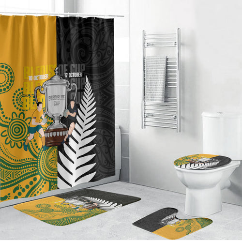 New Zealand Australia Rugby Bledisloe 2026 Bathroom Set Champion Trophy Maori Aboriginal Art