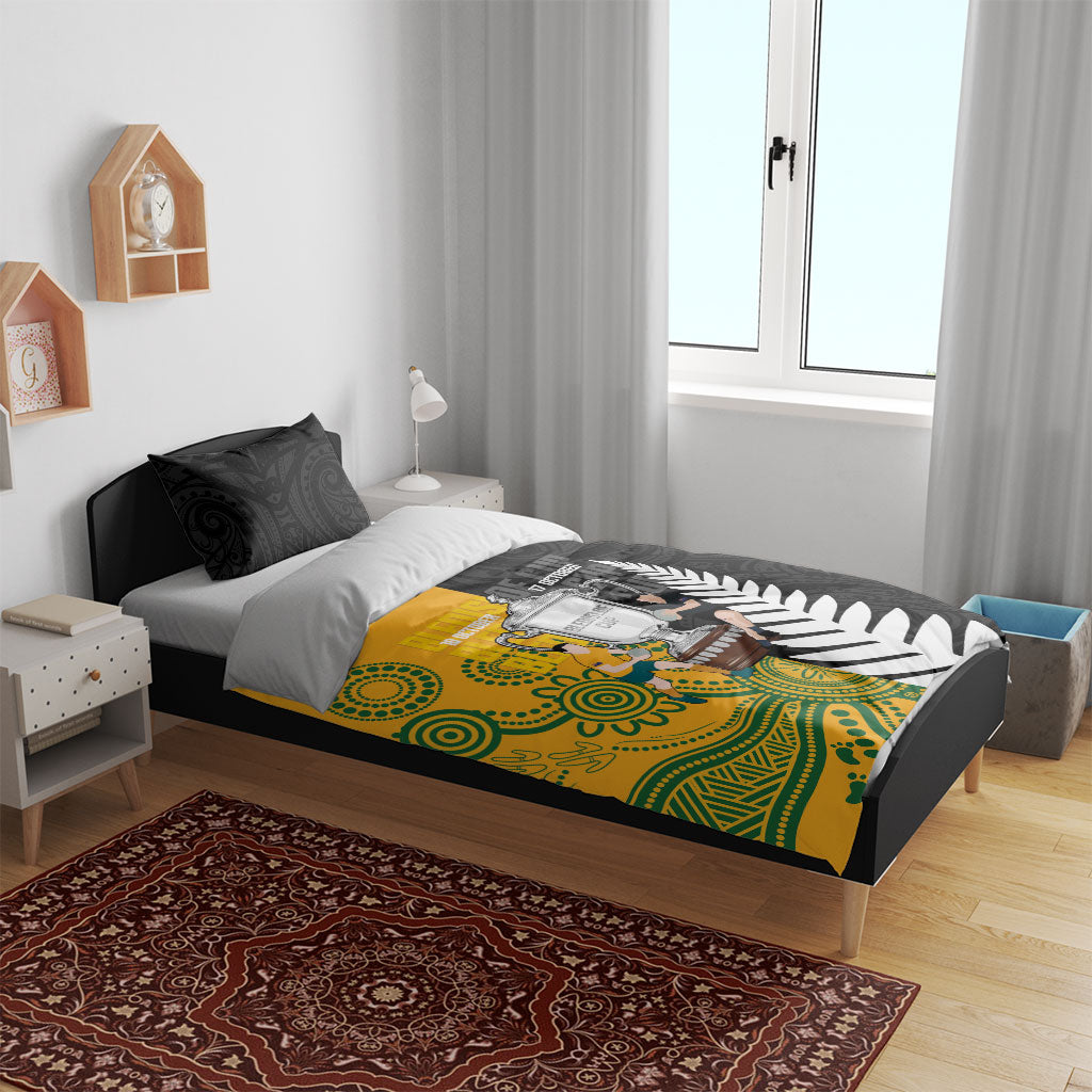 New Zealand Australia Rugby Bledisloe 2026 Bedding Set Champion Trophy Maori Aboriginal Art