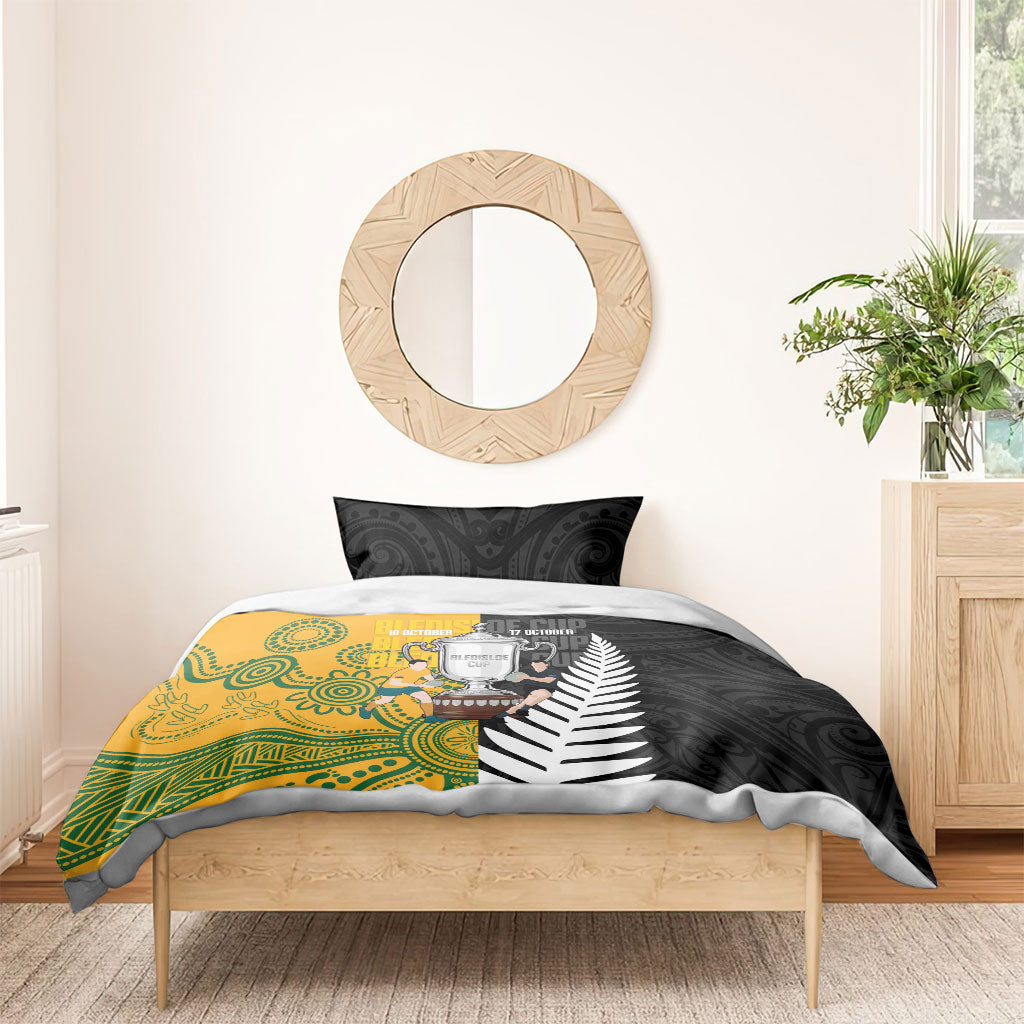 New Zealand Australia Rugby Bledisloe 2026 Bedding Set Champion Trophy Maori Aboriginal Art