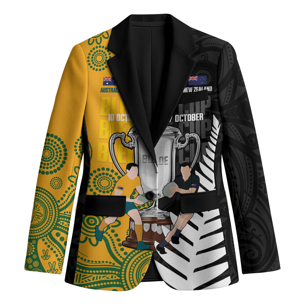 New Zealand Australia Rugby Bledisloe 2026 Custom Blazer Champion Trophy Maori Aboriginal Art