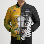 New Zealand Australia Rugby Bledisloe 2026 Custom Bomber Puffer Jacket Champion Trophy Maori Aboriginal Art