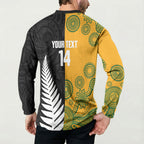 New Zealand Australia Rugby Bledisloe 2026 Custom Button Sweatshirt Champion Trophy Maori Aboriginal Art