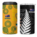 New Zealand Australia Rugby Bledisloe 2026 4 in 1 Can Cooler Tumbler Champion Trophy Maori Aboriginal Art