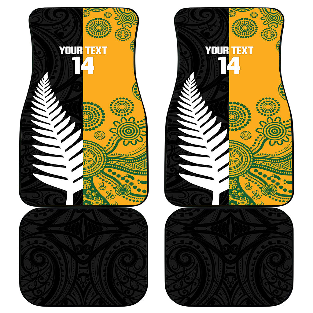 New Zealand Australia Rugby Bledisloe 2026 Custom Car Mats Champion Trophy Maori Aboriginal Art