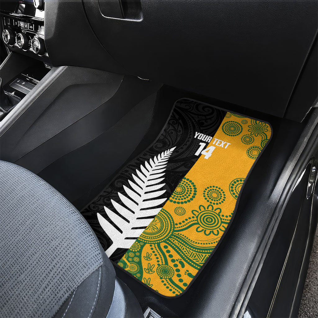 New Zealand Australia Rugby Bledisloe 2026 Custom Car Mats Champion Trophy Maori Aboriginal Art
