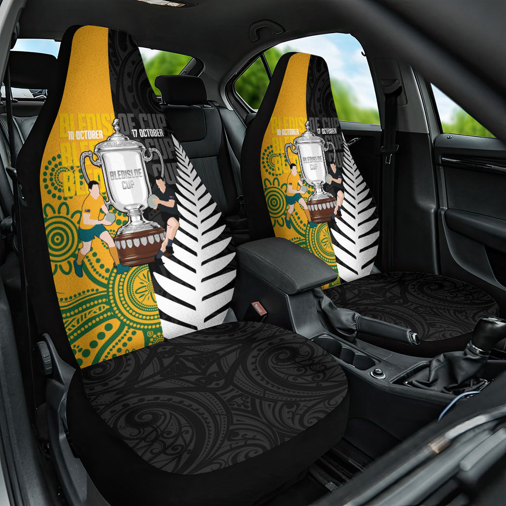 New Zealand Australia Rugby Bledisloe 2026 Car Seat Cover Champion Trophy Maori Aboriginal Art