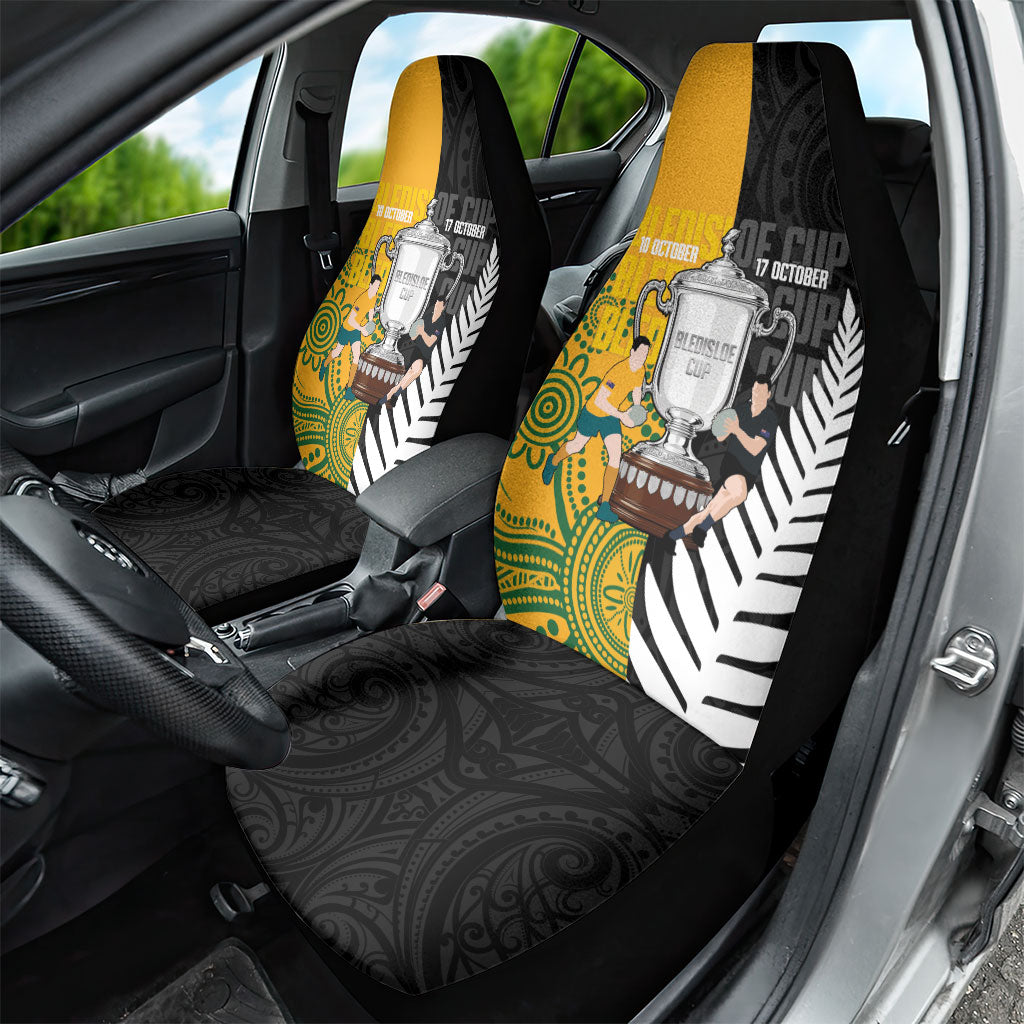 New Zealand Australia Rugby Bledisloe 2026 Car Seat Cover Champion Trophy Maori Aboriginal Art