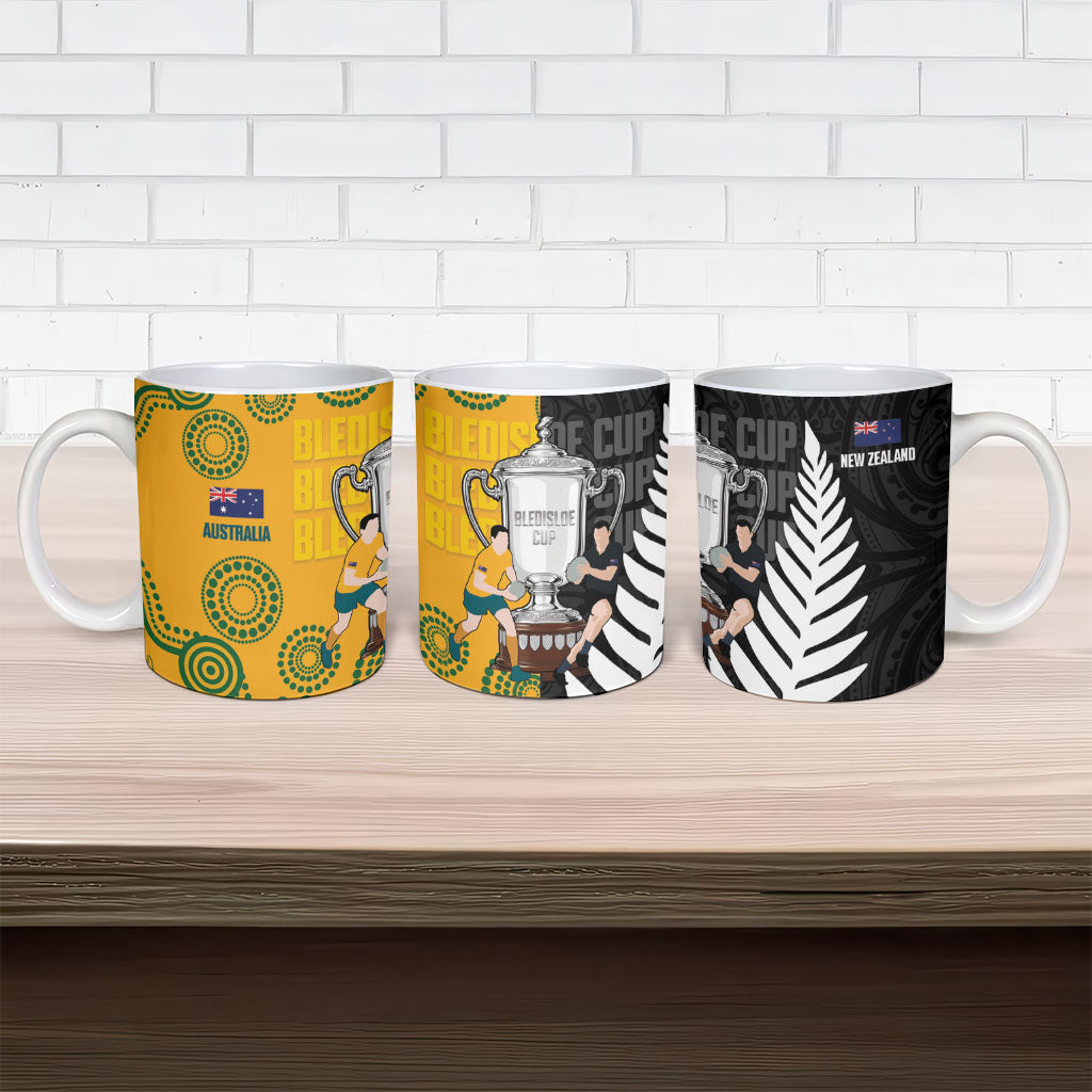 New Zealand Australia Rugby Bledisloe 2026 Ceramic Mug Champion Trophy Maori Aboriginal Art