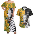 New Zealand Australia Rugby Bledisloe 2026 Custom Couples Matching Off Shoulder Maxi Dress and Hawaiian Shirt Champion Trophy Maori Aboriginal Art