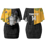 New Zealand Australia Rugby Bledisloe 2026 Custom Couples Matching Off Shoulder Short Dress and Long Sleeve Button Shirt Champion Trophy Maori Aboriginal Art