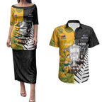 New Zealand Australia Rugby Bledisloe 2026 Custom Couples Matching Puletasi and Hawaiian Shirt Champion Trophy Maori Aboriginal Art