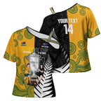 New Zealand Australia Rugby Bledisloe 2026 Custom Cross Shoulder Shirt Champion Trophy Maori Aboriginal Art