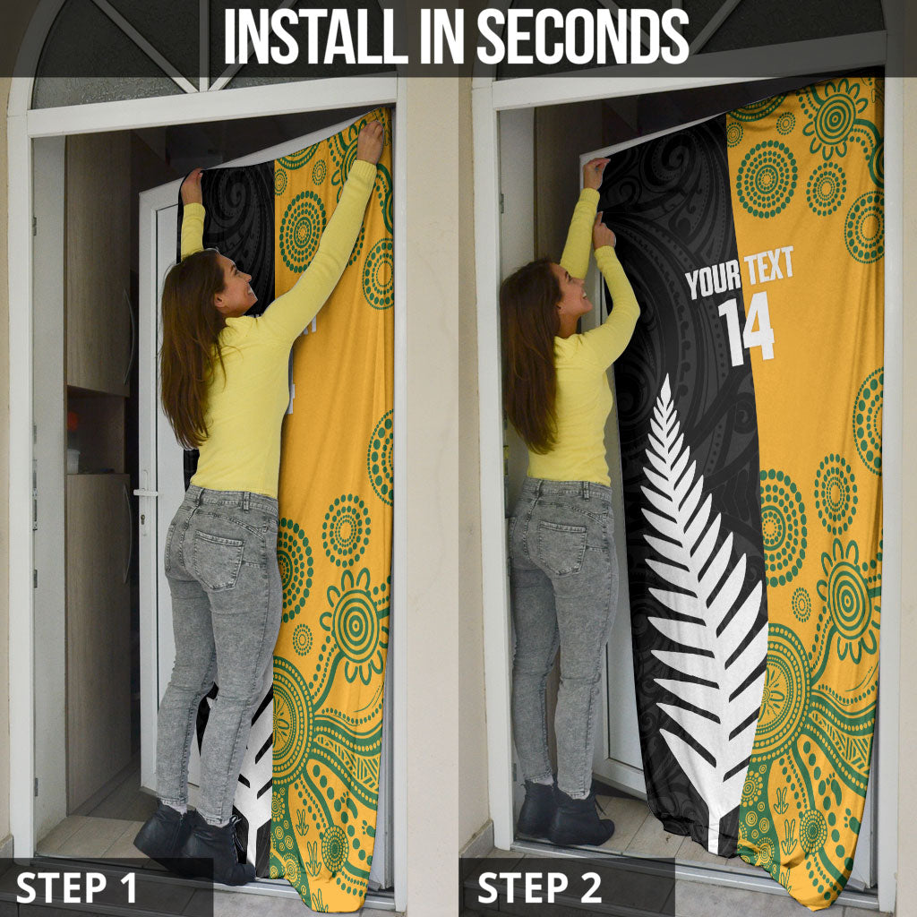 New Zealand Australia Rugby Bledisloe 2026 Custom Door Cover Champion Trophy Maori Aboriginal Art