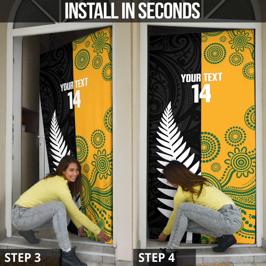 New Zealand Australia Rugby Bledisloe 2026 Custom Door Cover Champion Trophy Maori Aboriginal Art