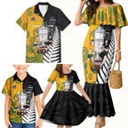 New Zealand Australia Rugby Bledisloe 2026 Custom Family Matching Mermaid Dress and Hawaiian Shirt Champion Trophy Maori Aboriginal Art