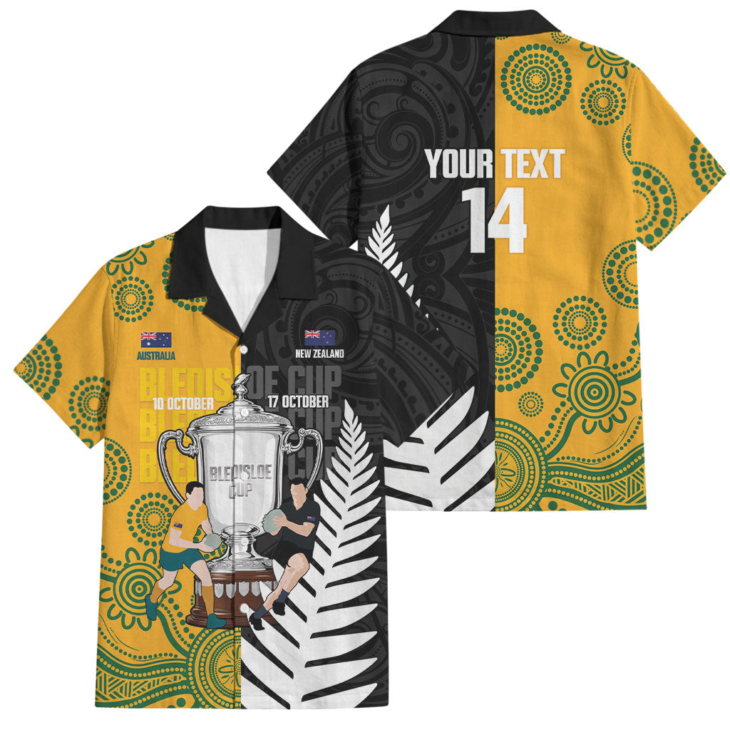 New Zealand Australia Rugby Bledisloe 2026 Custom Family Matching Summer Maxi Dress and Hawaiian Shirt Champion Trophy Maori Aboriginal Art
