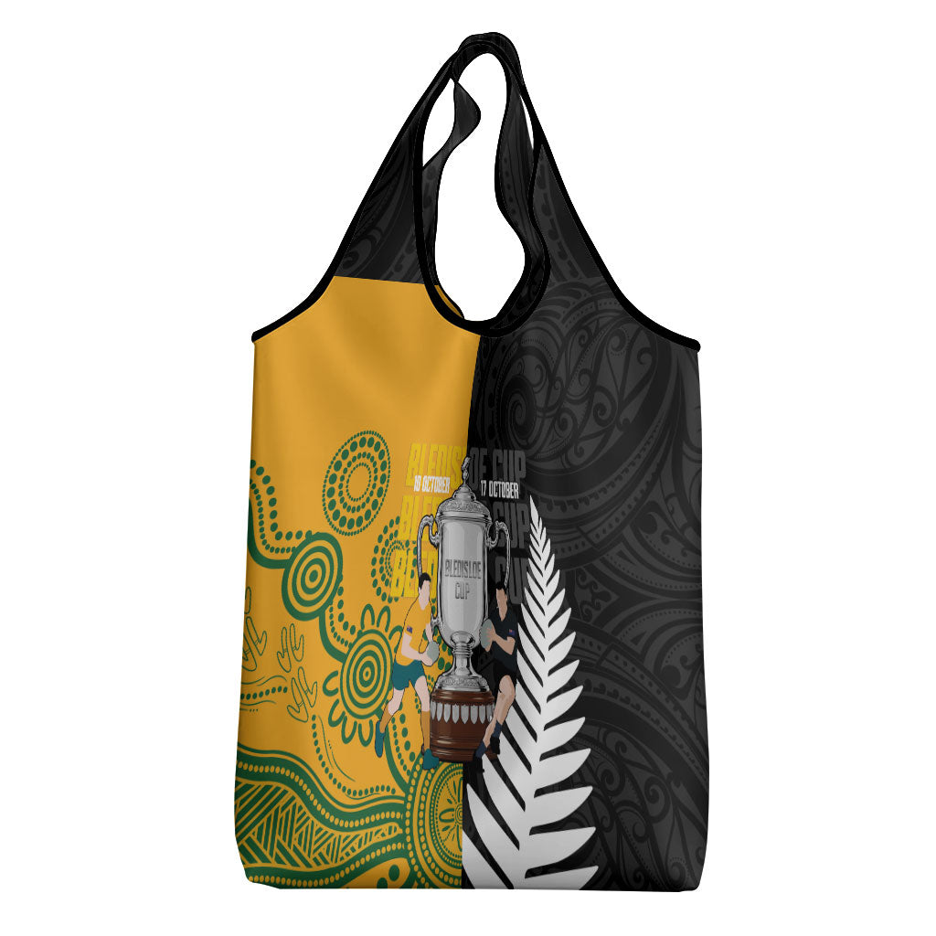 New Zealand Australia Rugby Bledisloe 2026 Grocery Bag Champion Trophy Maori Aboriginal Art