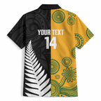 New Zealand Australia Rugby Bledisloe 2026 Custom Hawaiian Shirt Champion Trophy Maori Aboriginal Art