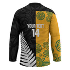 New Zealand Australia Rugby Bledisloe 2026 Custom Hockey Jersey Champion Trophy Maori Aboriginal Art
