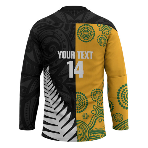 New Zealand Australia Rugby Bledisloe 2026 Custom Hockey Jersey Champion Trophy Maori Aboriginal Art