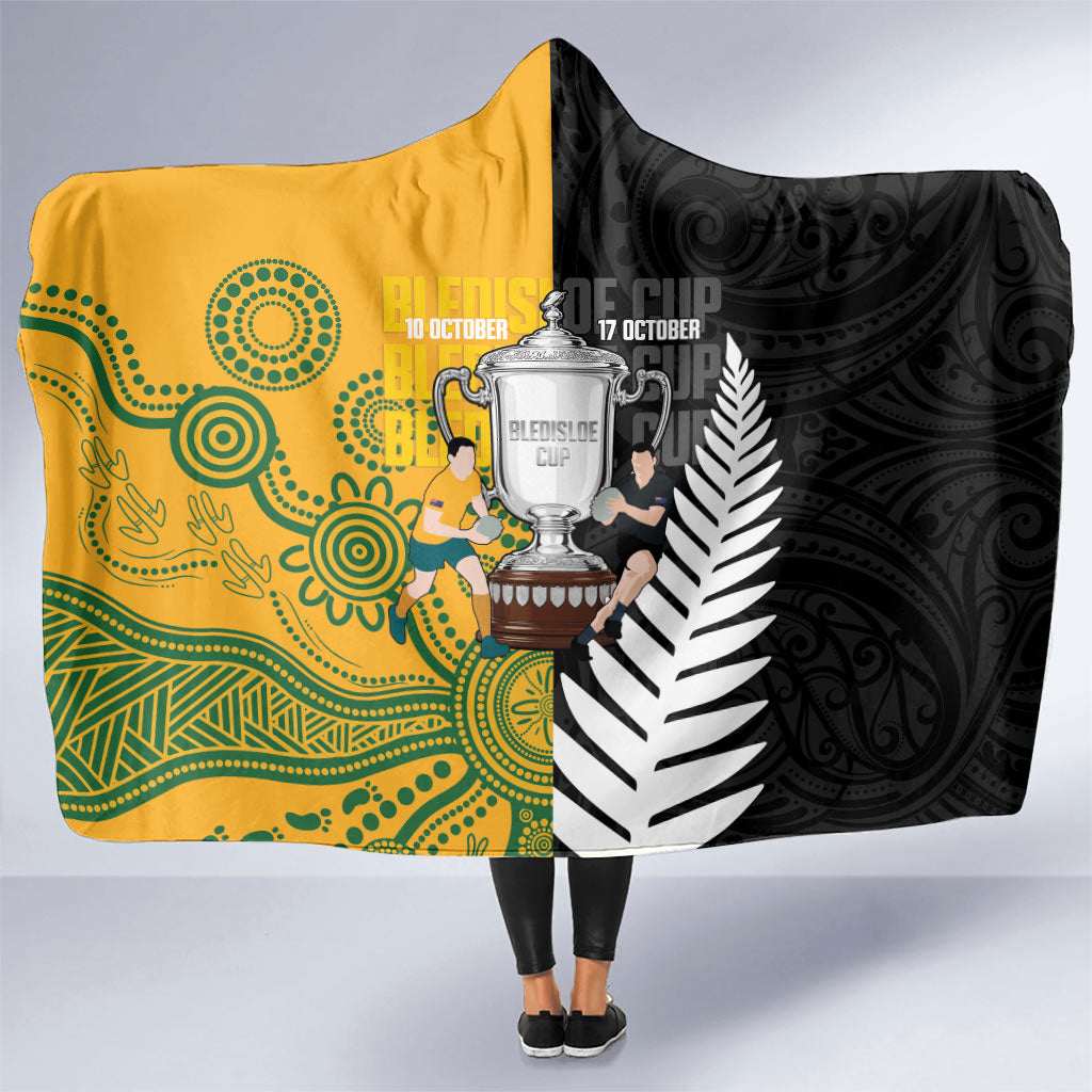New Zealand Australia Rugby Bledisloe 2026 Hooded Blanket Champion Trophy Maori Aboriginal Art