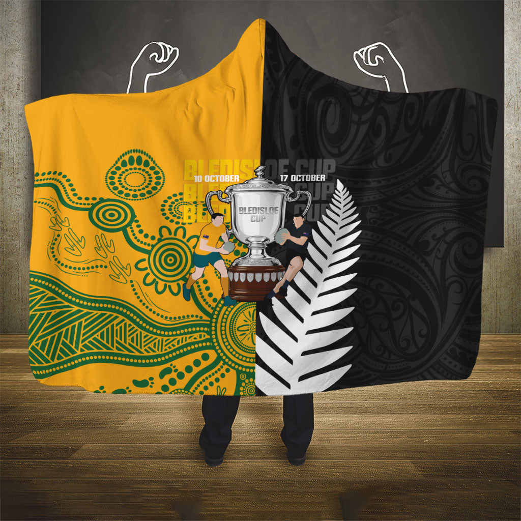 New Zealand Australia Rugby Bledisloe 2026 Hooded Blanket Champion Trophy Maori Aboriginal Art