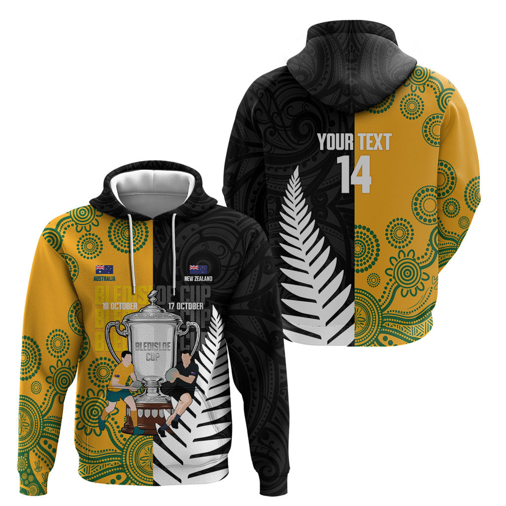 New Zealand Australia Rugby Bledisloe 2026 Custom Hoodie Champion Trophy Maori Aboriginal Art