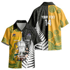 New Zealand Australia Rugby Bledisloe 2026 Custom Kid Hawaiian Shirt Champion Trophy Maori Aboriginal Art