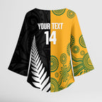 New Zealand Australia Rugby Bledisloe 2026 Custom Kimono Sleeve Blouse Champion Trophy Maori Aboriginal Art