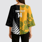 New Zealand Australia Rugby Bledisloe 2026 Custom Kimono Sleeve Blouse Champion Trophy Maori Aboriginal Art