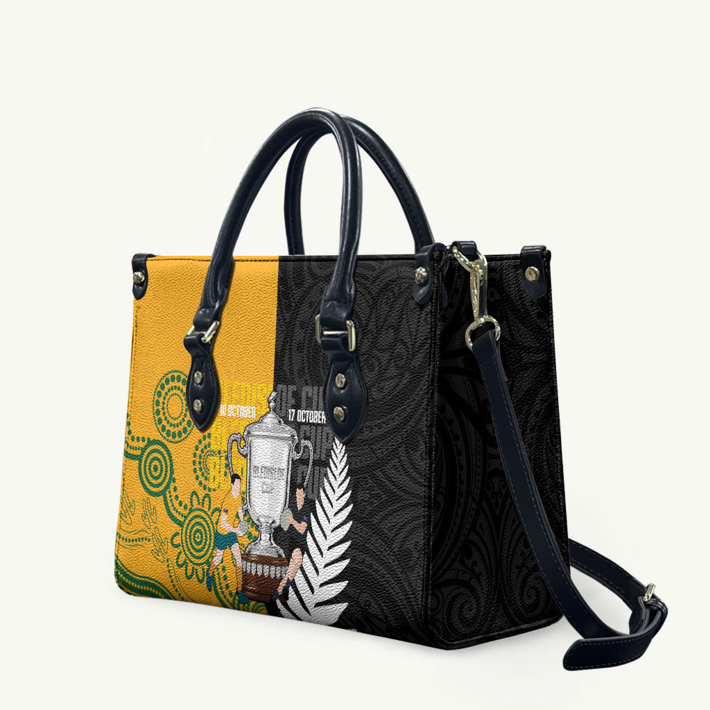 New Zealand Australia Rugby Bledisloe 2026 Leather Bag Champion Trophy Maori Aboriginal Art