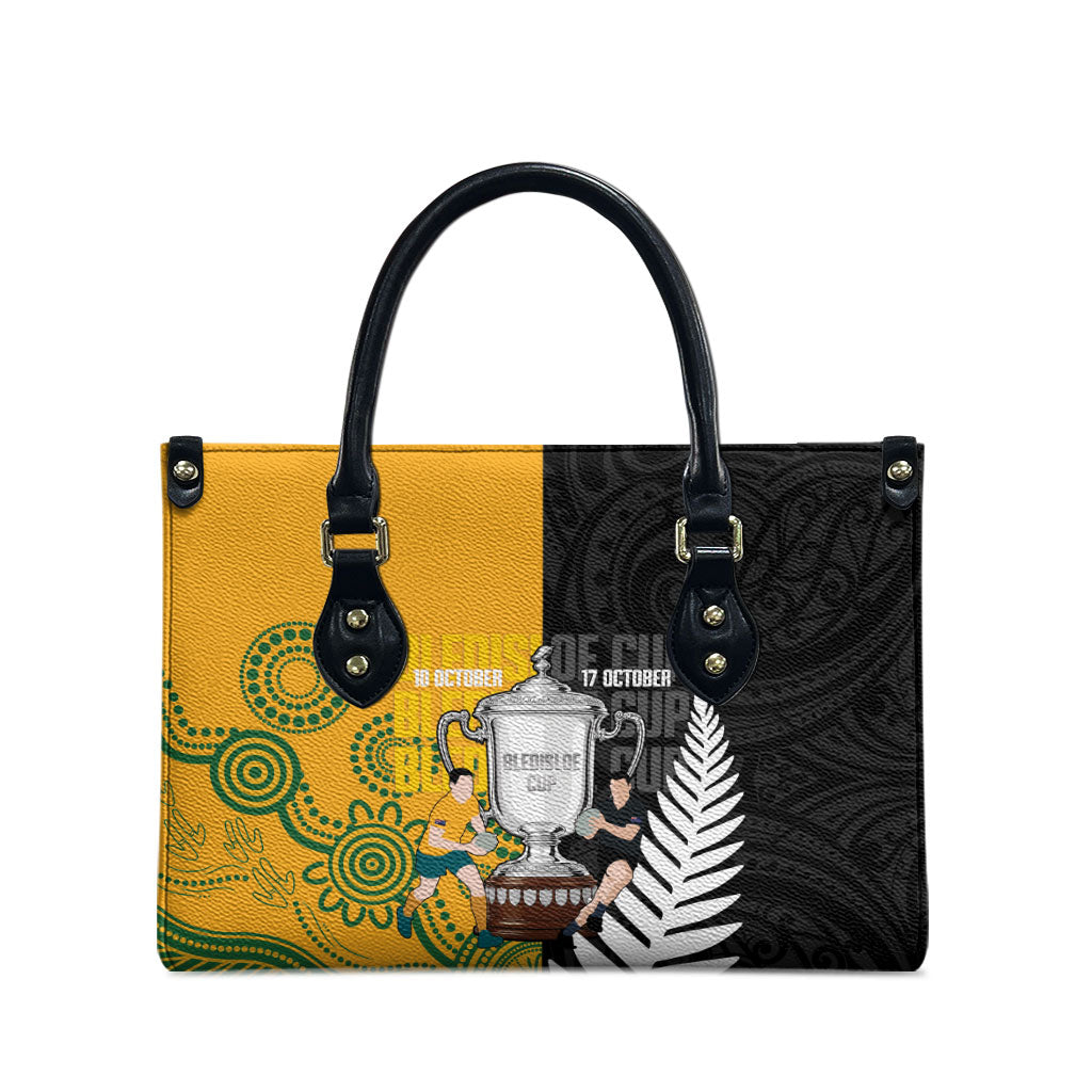 New Zealand Australia Rugby Bledisloe 2026 Leather Bag Champion Trophy Maori Aboriginal Art