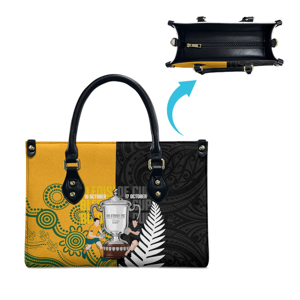 New Zealand Australia Rugby Bledisloe 2026 Leather Bag Champion Trophy Maori Aboriginal Art